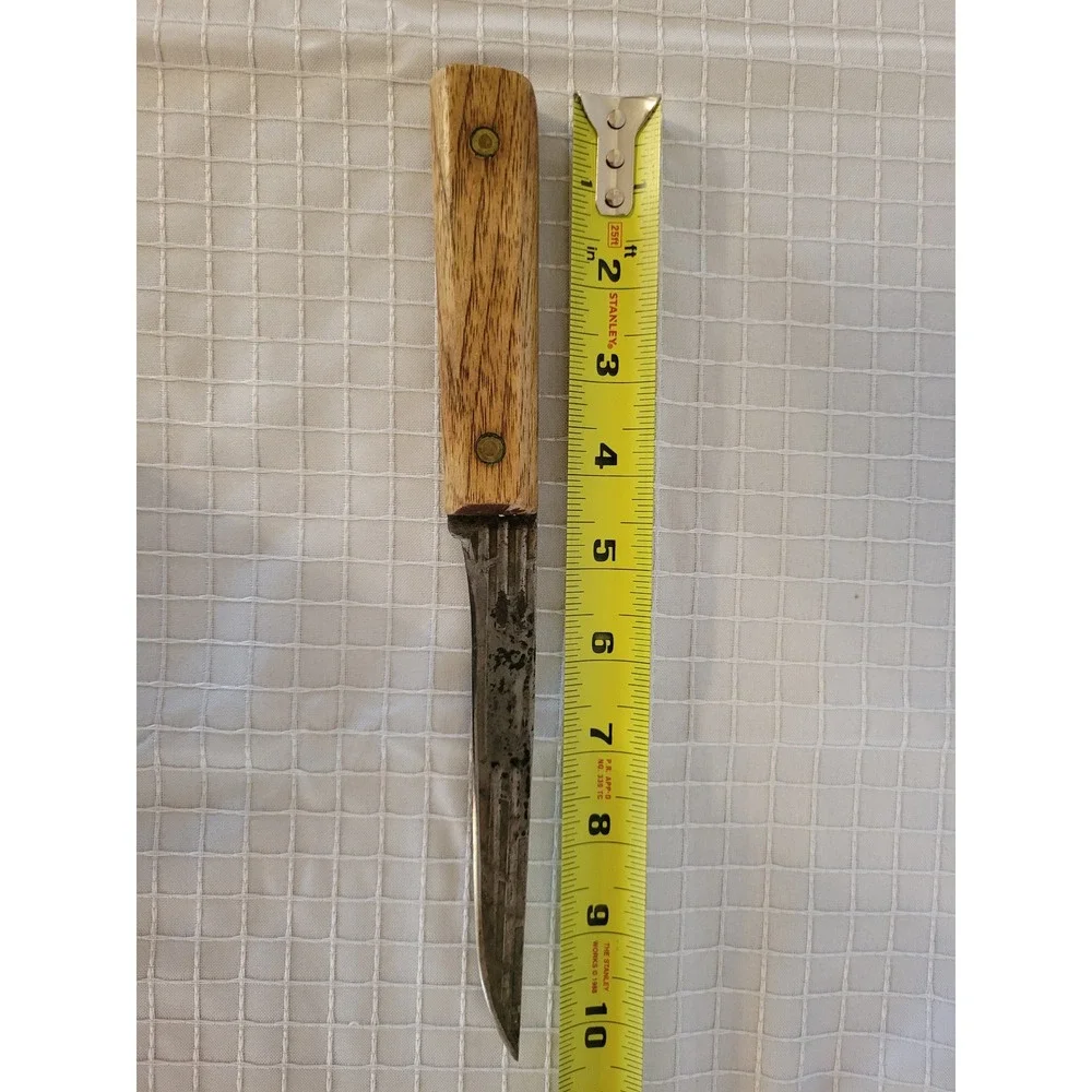 Vintage Old Hickory Paring Knife Carbon Steel Wood Handle Made in USA 10 Inch